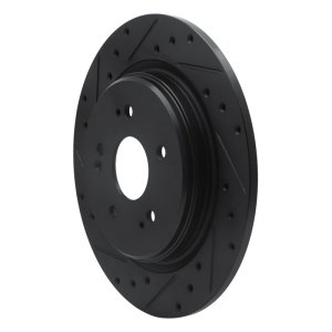 Acura TLX Brake Rotor (1) - Rear Left - R1 Concepts - Drilled & Slotted - Black - `15-`25